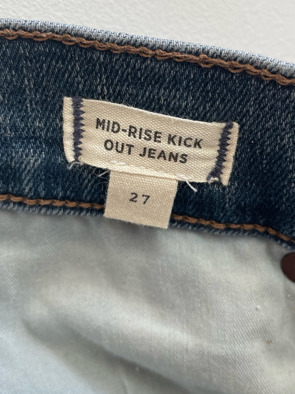 Madewell Mid-Rise Kick Out Jeans Blue Denim - Picture 6 of 7